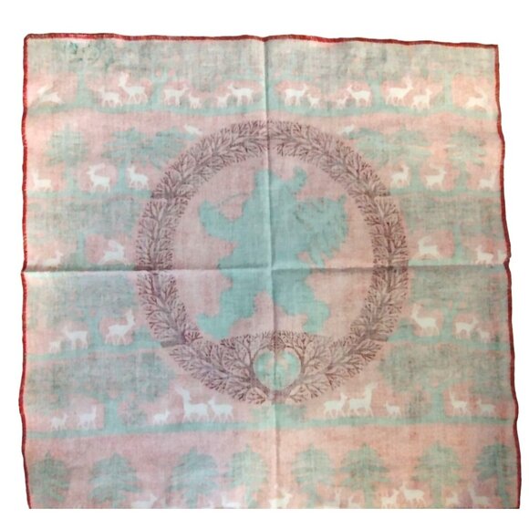 Christmas Napkins Woodland Santa Cheryl Ann Johnson 1980s Set of 6 Rustic - Picture 4 of 14